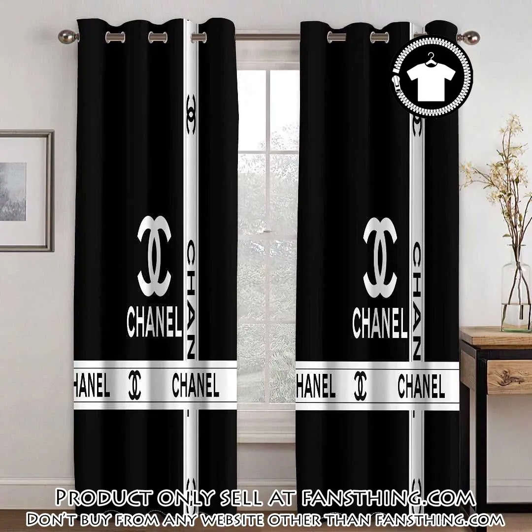 Chanel black premium window curtains hot  set wc107 fst0035645